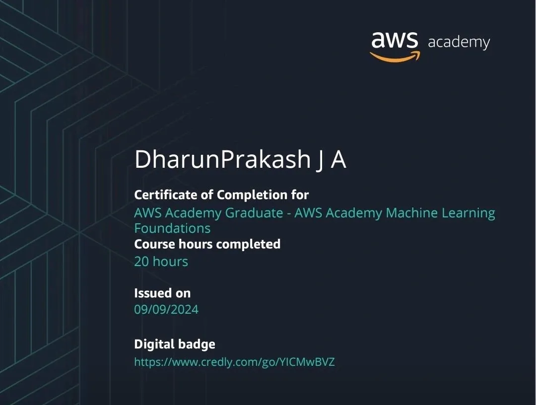 Machine Learning Foundations — AWS Academy
