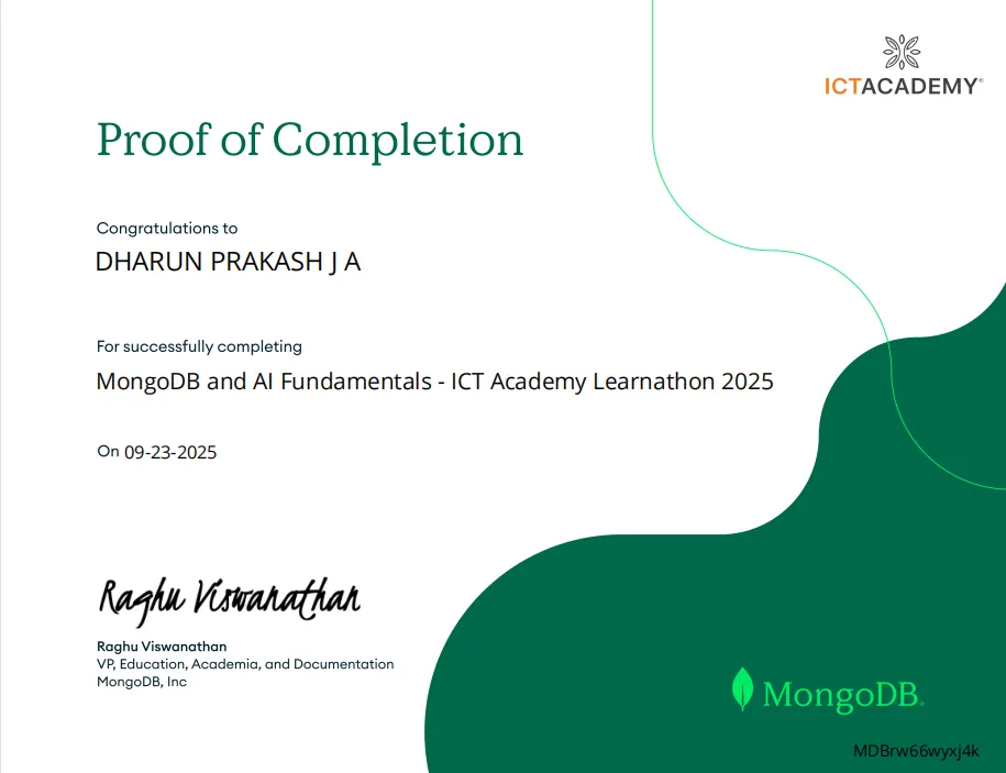 MongoDB and AI Fundamentals — ICT Academy & MongoDB