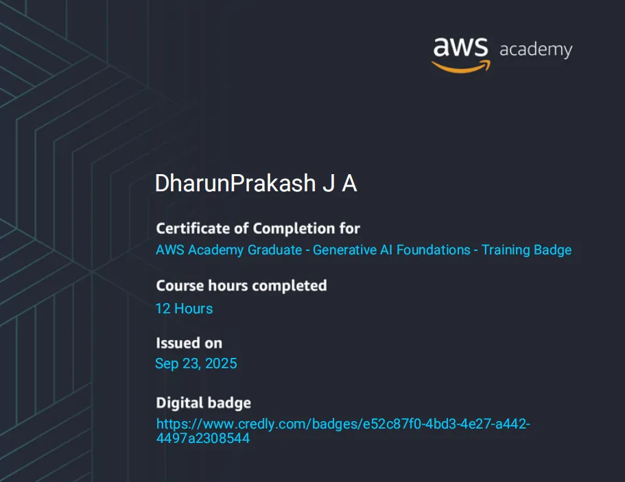 Generative AI Foundations — AWS Academy